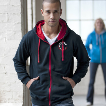Sweat capuche zippé contrasté - Karaté Club Quimper