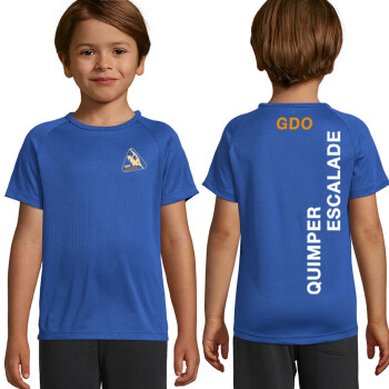 TEE SHIRT RESPIRANT ENFANT POLYESTER NEOTERIC TEXTE -  sans logo manche
