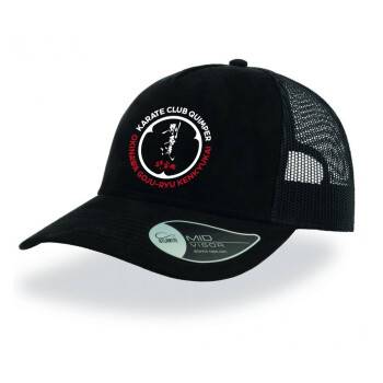 Casquette style trucker en faux daim broderie face avant - Karaté Club Quimper